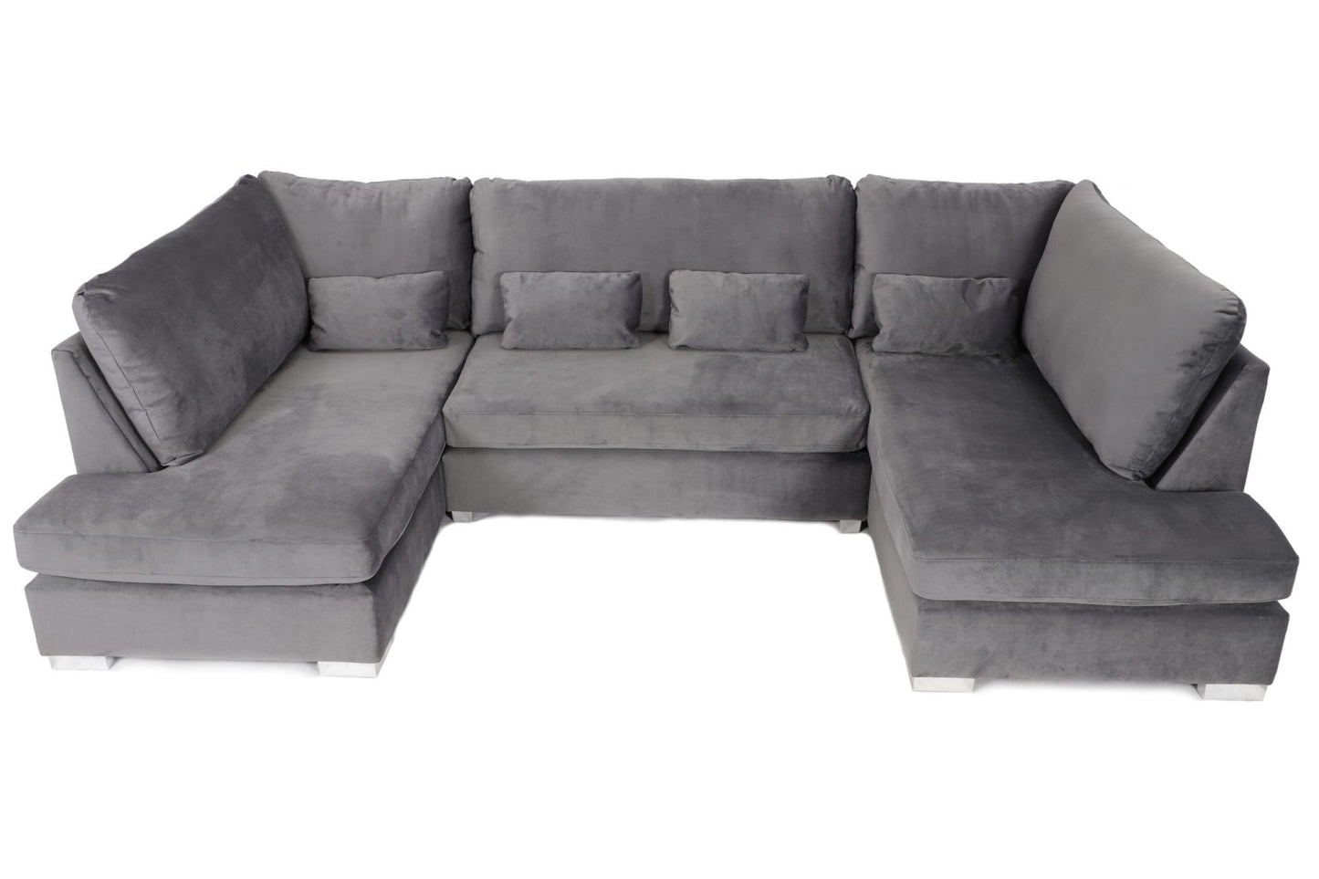 London U-Shape Sofa Plush Steel