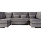 London U-Shape Sofa Plush Steel