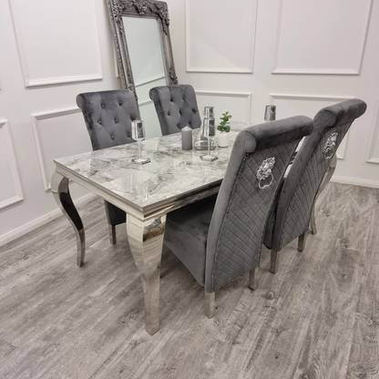 Louis 1.8m Chrome Dining Table