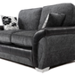 Matinee Full Back 2 Seater Sofa Black Grey