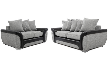 Matinee Scatter Back 3+2 Sofa set Black Silver/ Black Grey
