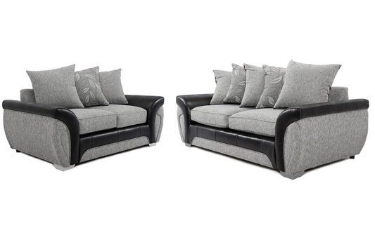 Matinee Scatter Back 3+2 Sofa set Black Silver/ Black Grey