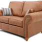 Oakland 2 Seater Leather Sofa Full Back Tan