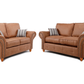 Oakland 3+2 Seater Leather Sofa Set Tan