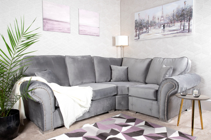Oakland L-Shape Corner Sofa 2c1/1c2 Plush Grey Fabric
