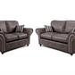 Oakland 3+2 Seater Leather Sofa  Set Charcoal