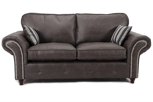 Oakland 3+2 Seater Leather Sofa  Set Charcoal