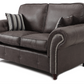 Oakland 3+2 Seater Leather Sofa  Set Charcoal