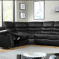 Roma Corner Recliner With Cup Holder - Black/Grey - Grey