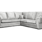 Tangent Black/Silver Crushed Velvet Large Corner Sofa