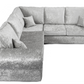Tangent Black/Silver Crushed Velvet Large Corner Sofa
