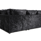 Tangent Black/Silver Crushed Velvet Large Corner Sofa