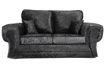 Tangent 3 + 2 Seater Sofa Black And Silver Crushed Velvet Shimmer
