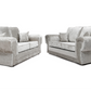 Tangent 3 + 2 Seater Sofa Black And Silver Crushed Velvet Shimmer