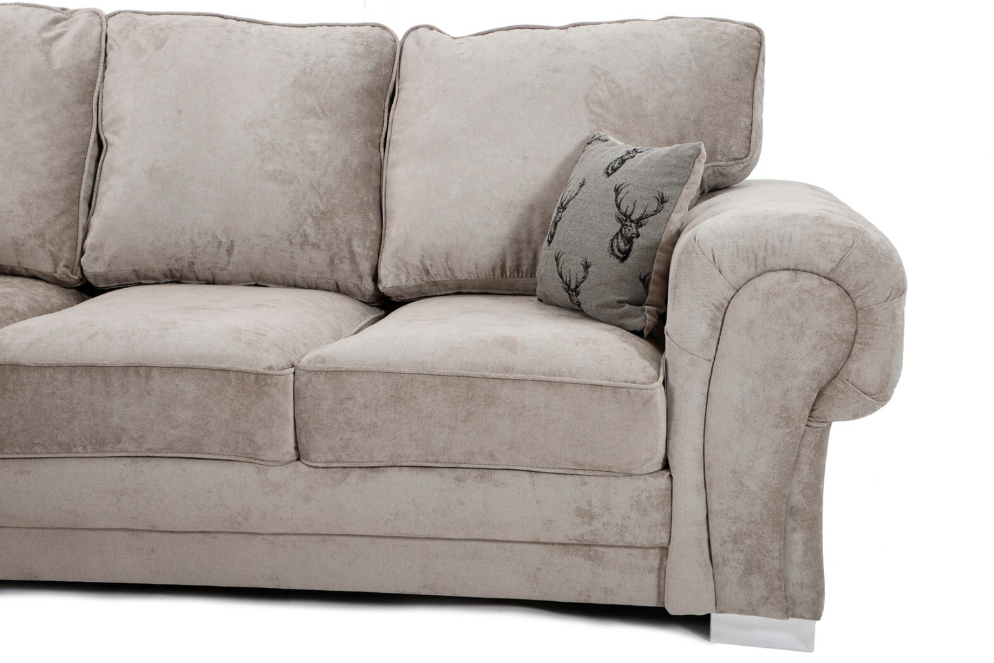 Verona Mink Fabric Corner Sofa Full Back 2c1/1c2