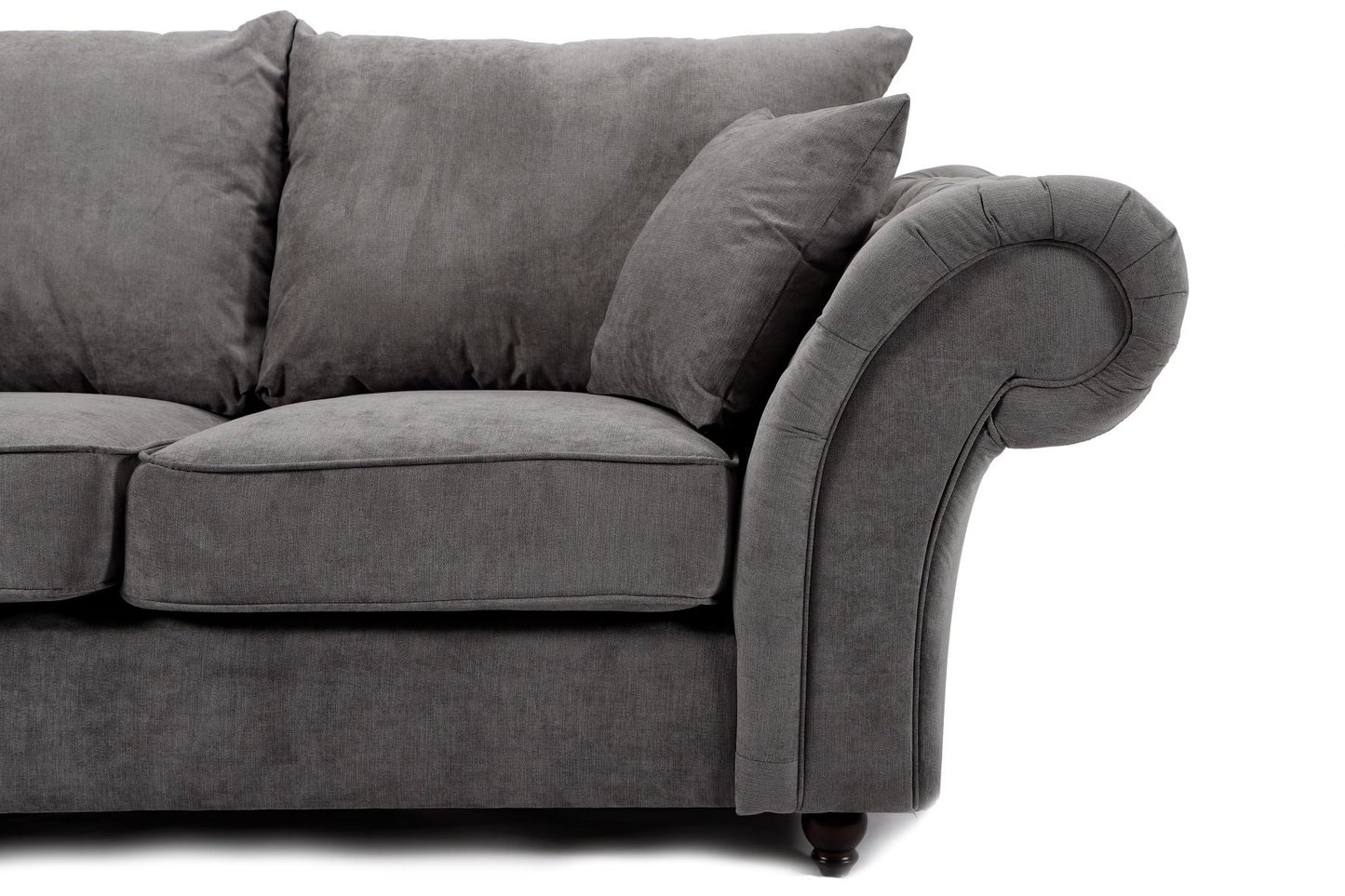 Windsor Full Back Large Corner Sofa Grey Wide Arm