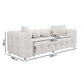 Cream Bouclé 3-Seater Curved Living Room Sofa
