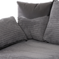 Dino LH/RH Corner sofa Grey cord fabric black faux leather
