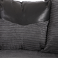 Dino 3 Seater Sofa Black Leather/ Grey Cord Fabric