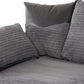 Dino 3 Seater Sofa Black Leather/ Grey Cord Fabric