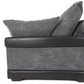Dino 3 Seater Sofa Black Leather/ Grey Cord Fabric