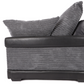 Dino LH/RH Corner sofa Grey cord fabric black faux leather