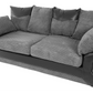 Dino 3 Seater Sofa Black Leather/ Grey Cord Fabric