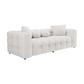 Cream Bouclé 3-Seater Curved Living Room Sofa