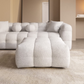 Cream Bouclé 3-Seater Curved Living Room Sofa
