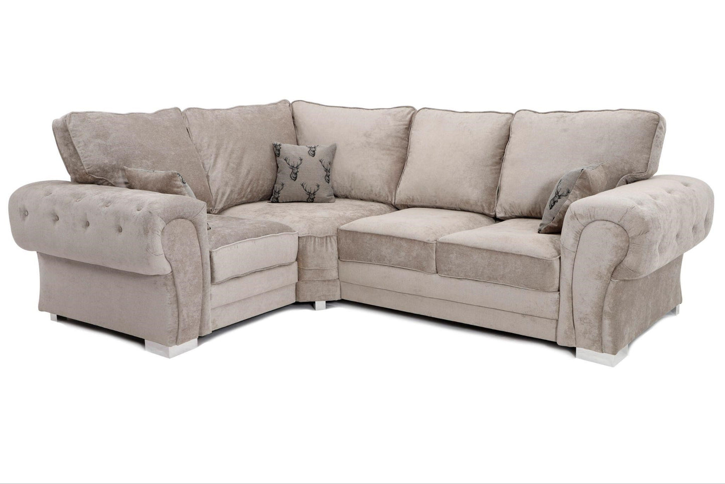 Verona Mink Fabric Corner Sofa Full Back 2c1/1c2