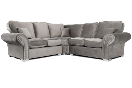 Oakland Large 2c2 Corner Sofa Plush Grey Fabric