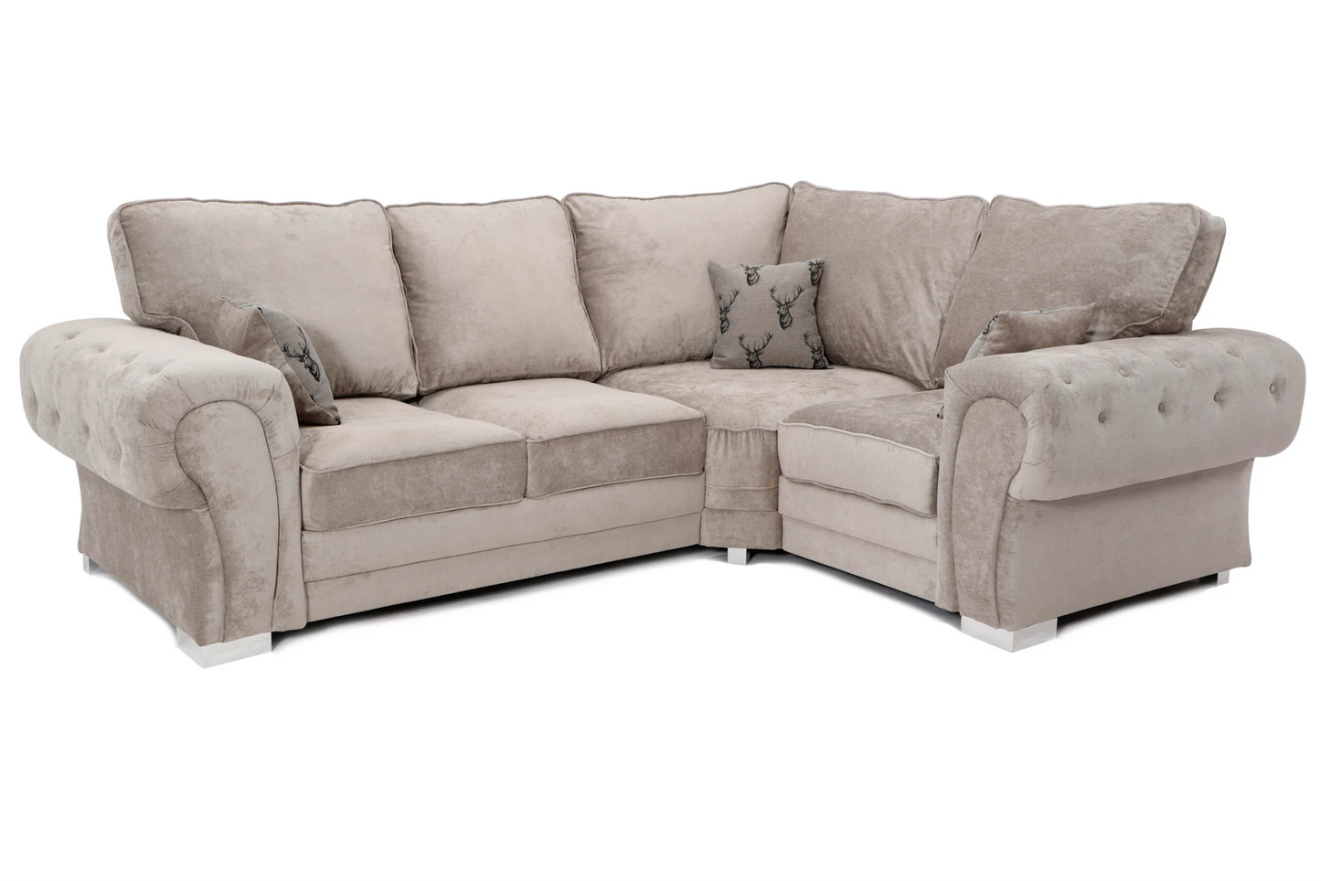 Verona Mink Fabric Corner Sofa Full Back 2c1/1c2