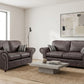 Oakland 3+2 Seater Leather Sofa  Set Charcoal